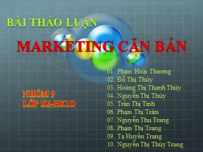 Bài thảo luận: Marketing căn bản