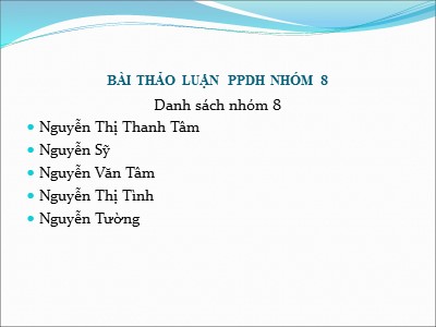 Bài thảo luận: Phương pháp bảo toàn khối lượng