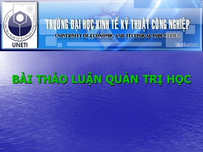 Bài thảo luận Quản trị học
