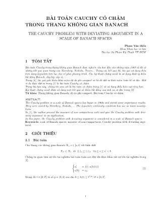 Bài toán cauchy có chậm trong thang không gian banach