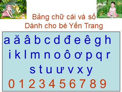 Bảng chữ cái và số dành cho bé