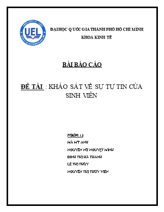 Báo cáo Khảo sát về sự tự tin của sinh viên