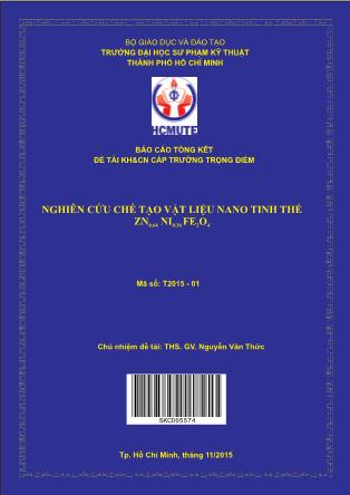 Báo cáo Nghiên cứu chế tạo vật liệu nano tinh thể  (Phần 1)