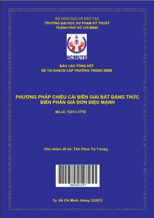 Báo cáo Phương pháp chiếu cải biên giải bất đẳng thức biến phân giả đơn điệu mạnh (Phần 1)