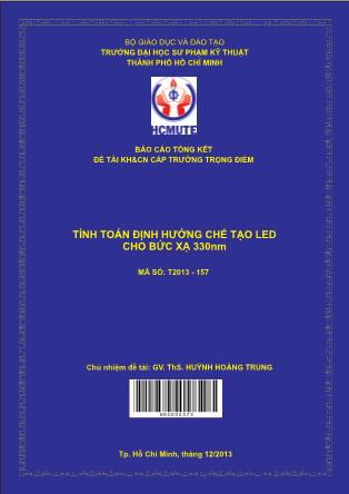 Báo cáo Tính toán ðịnh hướng chế tạo LED cho bức xạ 330nm (Phần 1)