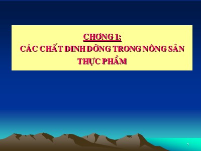 Các chất dinh dưỡng trong nông sản thực phẩm