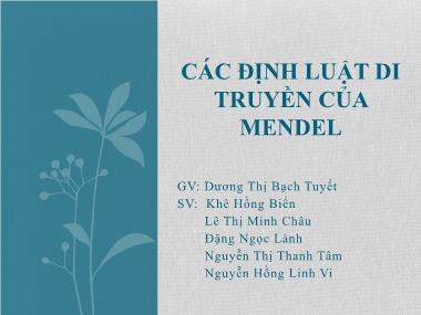 Các định luật di truyền của Mendel