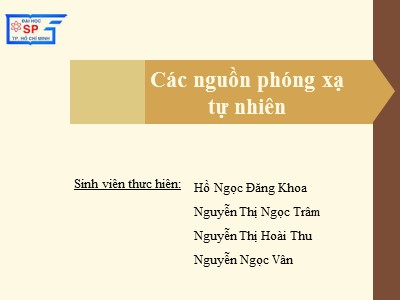 Các nguồn phóng xạ tự nhiên