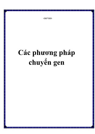 Các phương pháp chuyển gen