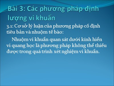 Các phương pháp định lượng vi khuẩn