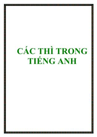 Các thì trong tiếng Anh