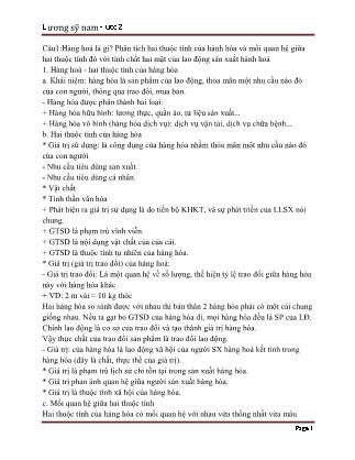 Câu hỏi lý thuyết môn Những nguyên lý cơ bản của chủ nghĩa Mác-Lênin