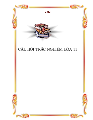 Câu hỏi trắc nghiệm Hóa 11