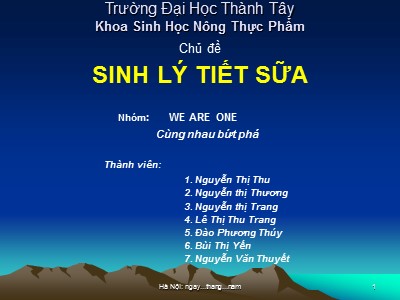 Chủ đề Sinh lý tiết sữa
