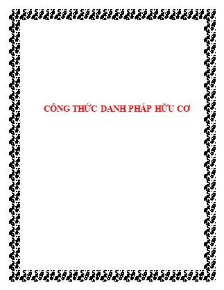 Công thức danh pháp hữu cơ