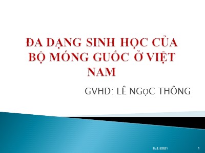 Đa dạng sinh học của bộ móng guốc ở Việt Nam - Lê Ngọc Thông