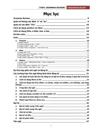 Đánh giá ngữ pháp tiếng Anh Toefl