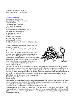 Danh từ trong tiếng Đức (Phần 2)