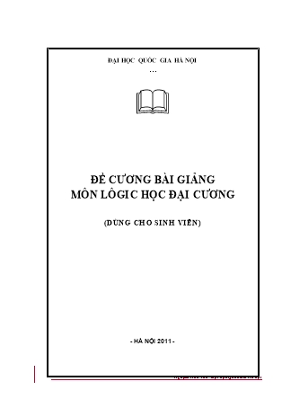 Đề cương bài giảng môn Lôgic học đại cương