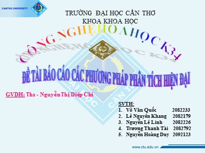 Đề tài Báo cáo các phương pháp phân tích hiện đại - Nguyễn Thị Diệp Chi