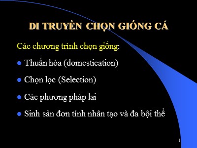 Di truyền chọn giống cá