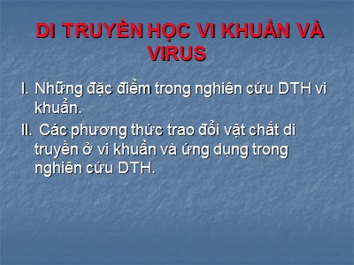 Di truyền học vi khuẩn và virus