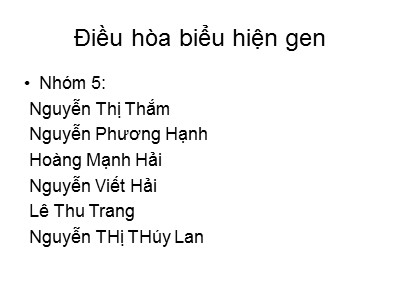 Điều hòa biểu hiện gen