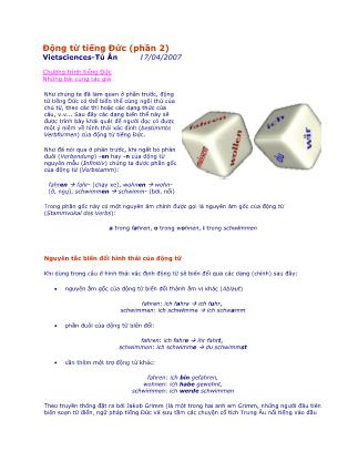 Động từ tiếng Đức (Phần 2)