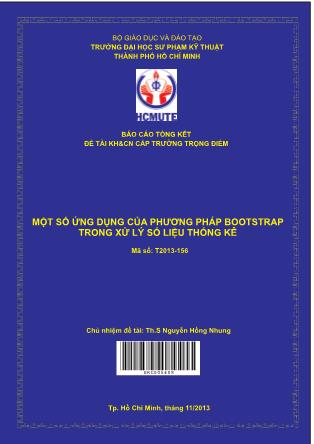 Giáo án Một số ứng dụng của phương pháp bootstrap trong xử lý số liệu thống kê (Phần 1)