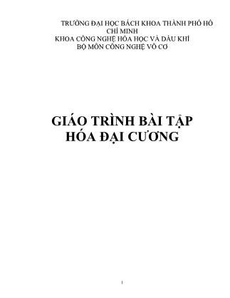 Giáo trình Bài tập hóa đại cương