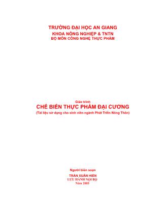 Giáo trình Chế biến thực phẩm đại cương