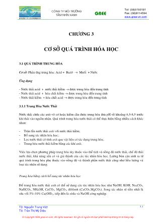 Giáo trình Cơ sở công nghệ môi trường - Chương 3: Cơ sở quá trình hóa học