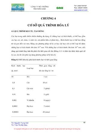 Giáo trình Cơ sở công nghệ môi trường - Chương 4: Cơ sở quá trình hóa lý