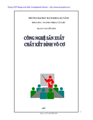 Giáo trình Công nghệ sản xuất chất kết dính vô cơ - Nguyễn Dân