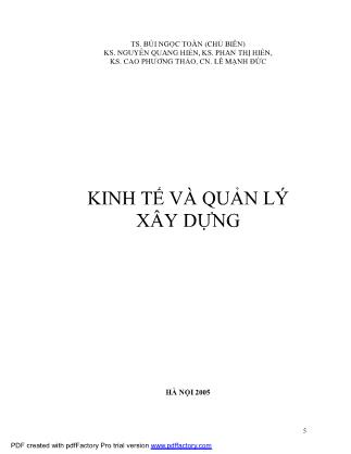 Giáo trình Kinh tế và quản lý xây dựng - Bùi Ngọc Toàn