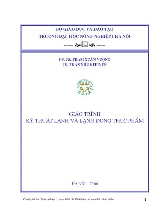 Giáo trình Kỹ thuật Lạnh & lạnh đông thực phẩm