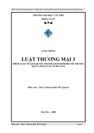 Giáo trình Luật thương mại 3 - ThS. Dương Kim Thế Nguyên