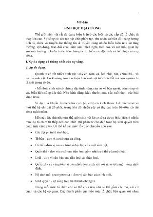 Giáo trình môn Sinh học đại cương