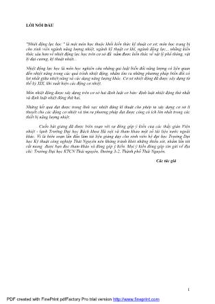 Giáo trình Nhiệt động lực học