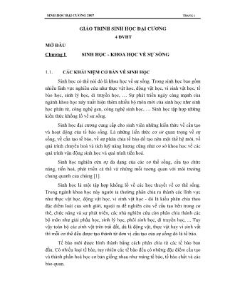 Giáo trinh Sinh học đại cương