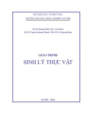 Giáo trình Sinh lý thực vật - Hoàng Minh Tấn