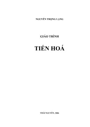 Giáo trình Tiến hoá