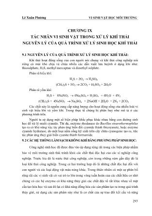 Giáo trình Vi sinh vật học môi trường - Chương IX: Tác nhân vi sinh vật trong xử lý khí thải nguyên lý của quá trình xử lý sinh học khí thải - Lê Xuân Phương