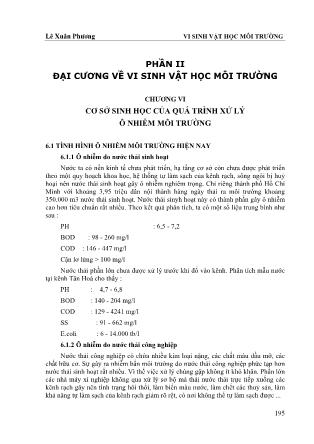 Giáo trình Vi sinh vật học môi trường - Chương VI: Cơ sở sinh học của quá trình xử lý ô nhiễm môi trường - Lê Xuân Phương