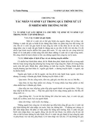 Giáo trình Vi sinh vật học môi trường - Chương VII: Tác nhân vi sinh vật trong quá trình xử lý ô nhiễm môi trường nước - Lê Xuân Phương