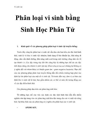 Giáo trình Vi sinh vật: Phân loại vi sinh bằng sinh học phân tử
