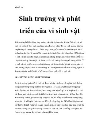 Giáo trình Vi sinh vật: Sinh trưởng và phát triển của vi sinh vật