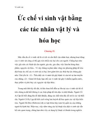 Giáo trình Vi sinh vật: Ức chế vi sinh vật bằng các tác nhân vật lý và hóa học