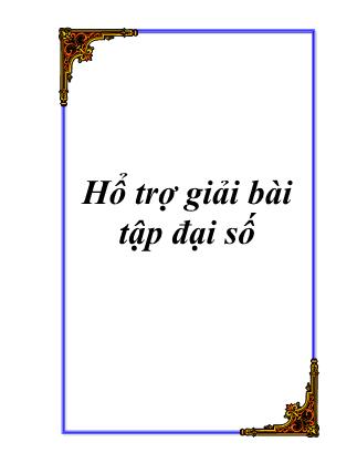 Hỗ trợ giải bài tập đại số
