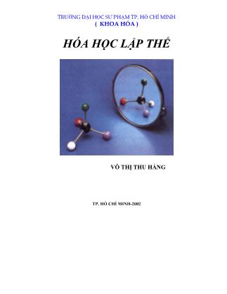 Hóa học lập thể - Võ Thị Thu Hằng